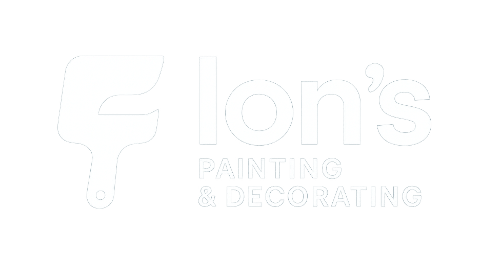 ions painting and decorating logo white